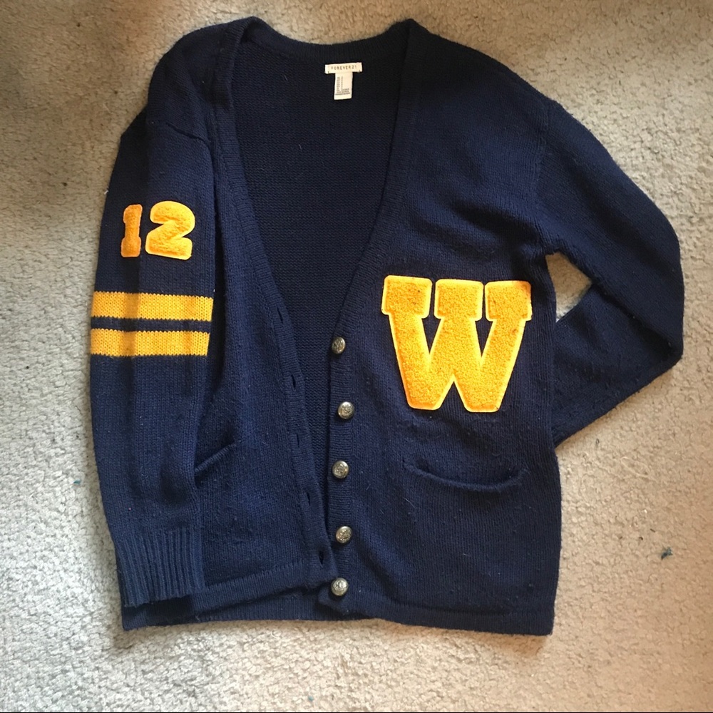 Blue and gold Varsity Cardigan